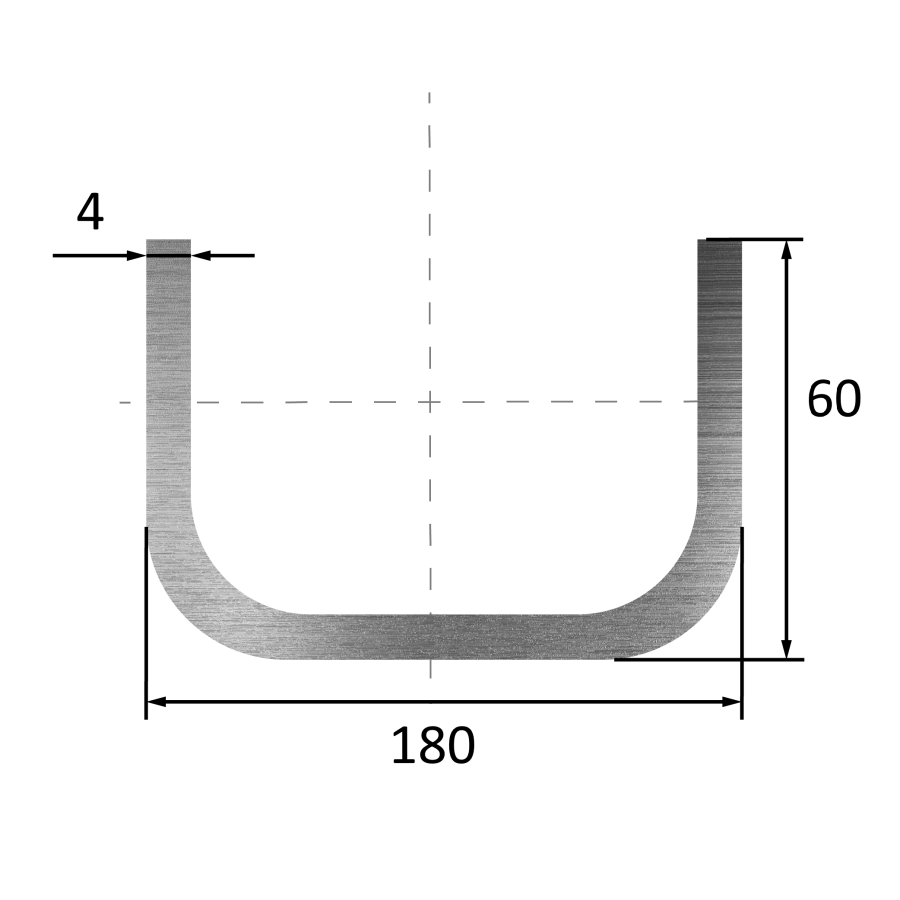 Швеллер гнутый 180х60х4