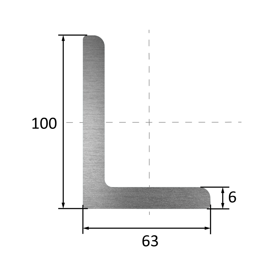 Уголок неравнополочный 100х63х6