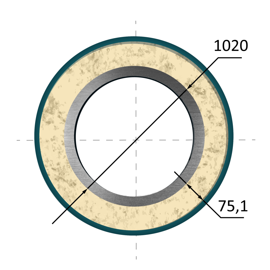 Труба 1020х12 в ППУ изоляции ПЭ оболочка