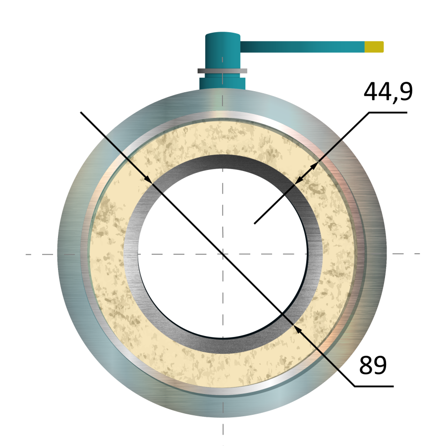 Кран шаровой 89 в ППУ ОЦ изоляции