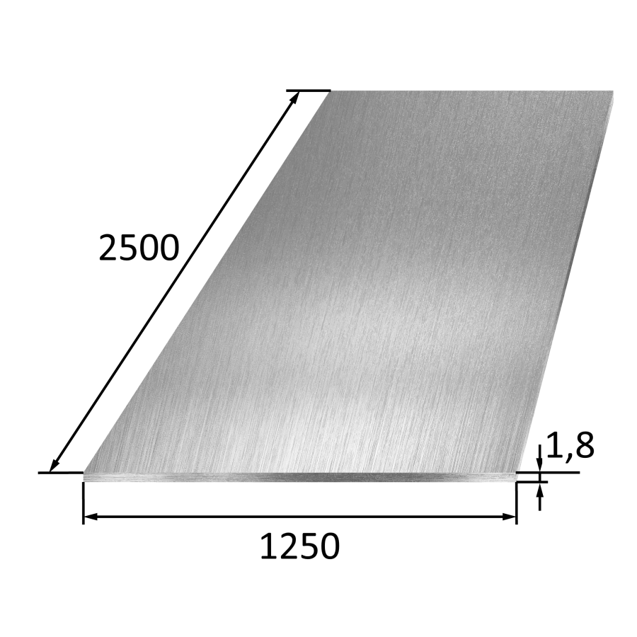 Лист стальной х/к 1,8х1250х2500